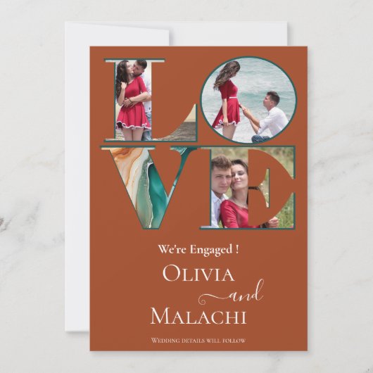 Verloving Modern Abstract Agaat Jade Aankondiging (Voorkant)