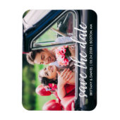 Verloving Modern Script De datumfoto opslaan Magneet (Verticaal)
