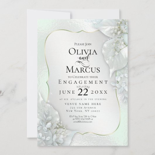 VERLOVING | Mystic Honeydew Shimmer Leaves Kaart (Voorkant)