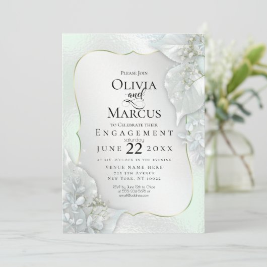 VERLOVING | Mystic Honeydew Shimmer Leaves Kaart (Staand voorkant)