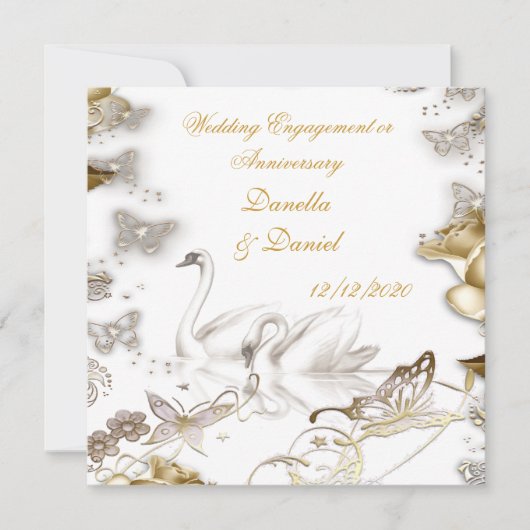 Verloving of Jubileum White Sepia Kaart (Voorkant)