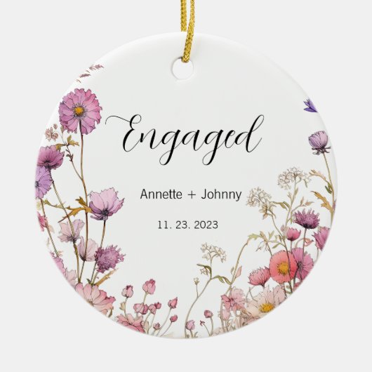 Verloving Ornament, Verloofd Ornament, Bruids Keramisch Ornament (Voorkant)