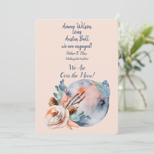 Verloving over de maan kaart (Staand voorkant)