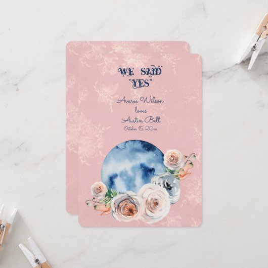 Verloving over de maan We zeiden "Ja" Kaart (Voorkant / Achterkant in situ)