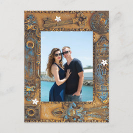 Verloving Paar Partij Antiek Skelet Key RSVP Feestdagenkaart