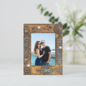 Verloving Paar Partij Antiek Skelet Key RSVP Feestdagenkaart (Staand voorkant)