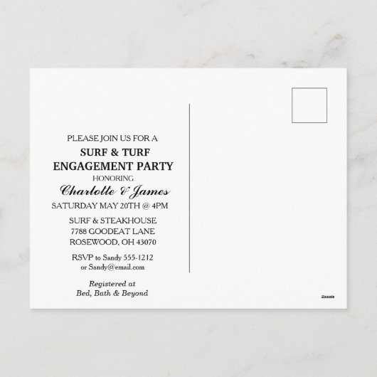 Verloving Paar Partij Antiek Skelet Key RSVP Feestdagenkaart (Achterkant)