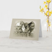 Verloving: Paardenliefhebbers delen weide, potlood Kaart (Gele Bloem)