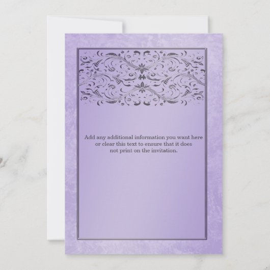 Verloving Paarse grijze bruiloft Kaart (Achterkant)