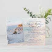 Verloving Photo Beach Wedding Kaart (Staand voorkant)