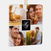 Verloving Photo Collage Monogram Keramisch Ornament (Rechts)
