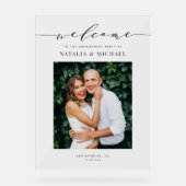 Verloving Photo Design met zwart sierlijk script Acryl Bord (Voorkant)