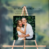 Verloving Photo Design met zwart sierlijk script Acryl Bord (Neutraal)