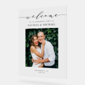 Verloving Photo Design met zwart sierlijk script Acryl Bord (Hoek)