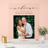Verloving Photo Design met zwart sierlijk script Acryl Bord (Huwelijk)