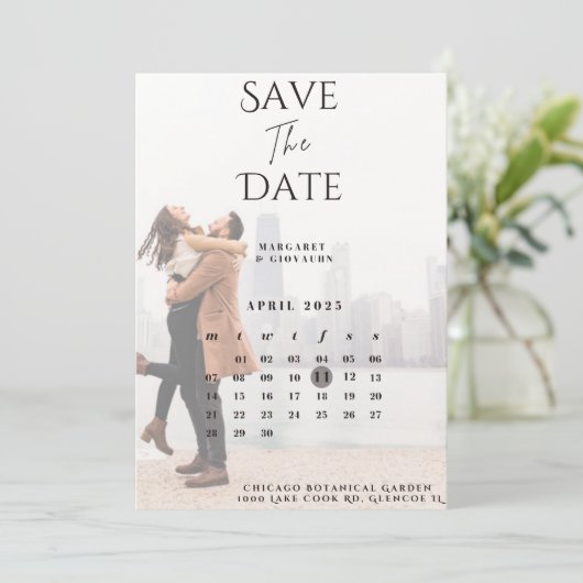 Verloving Photo Inspired De datum opslaan Save The Date (Staand voorkant)
