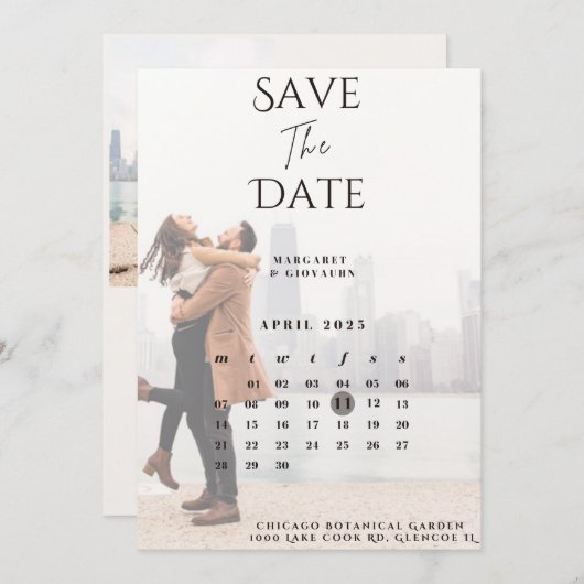 Verloving Photo Inspired De datum opslaan Save The Date (Voorkant / Achterkant)