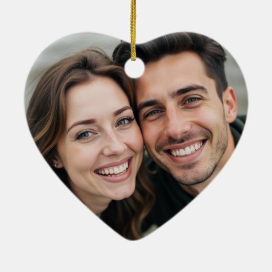 Verloving Photo Keepsake Keramisch Ornament (Achterkant)