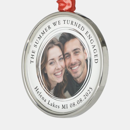 Verloving Photo Keepsake Metalen Ornament (Links)