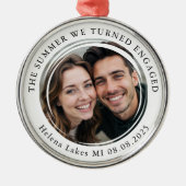 Verloving Photo Keepsake Metalen Ornament (Voorkant)