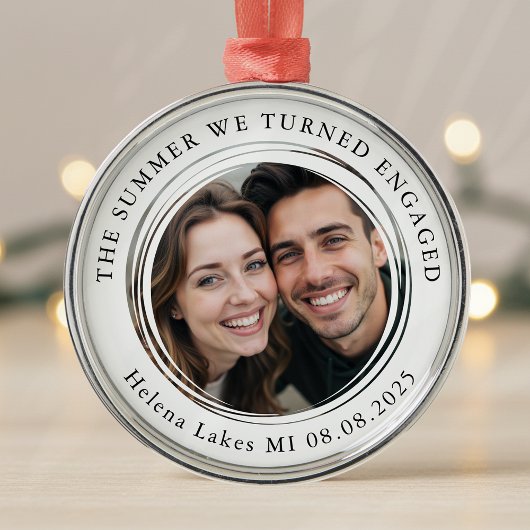 Verloving Photo Keepsake Metalen Ornament