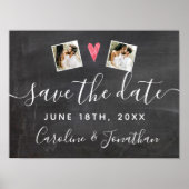 Verloving Photo Prop Chalkboard Save the Date Poster (Voorkant)