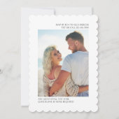 Verloving Photo Wavy Edge Photo Invitation Kaart (Achterkant)