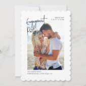 Verloving Photo Wavy Edge Photo Invitation Kaart (Voorkant)