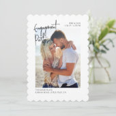 Verloving Photo Wavy Edge Photo Invitation Kaart (Staand voorkant)