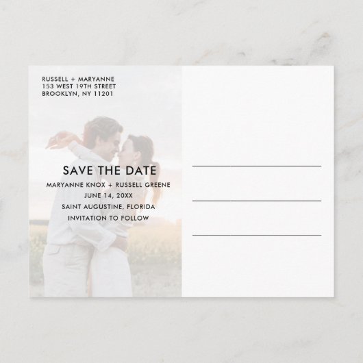 Verloving Photo Wedding Save the Date Aankondigingskaart (Achterkant)