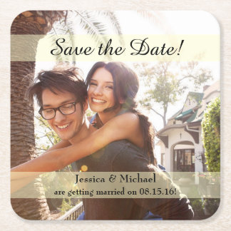Verloving Photo Wedding Save the Date Kartonnen Onderzetters