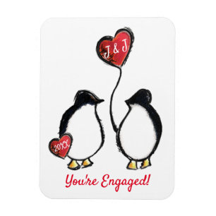 verloving pinguïn gift magnet magneet