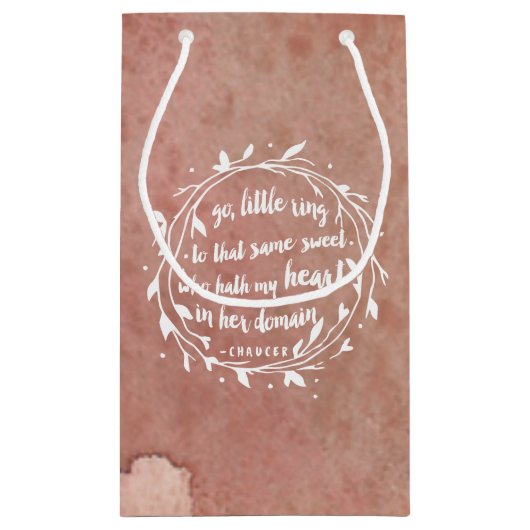 Verloving Quote Gift Bag | Romantische Waterverf Klein Cadeauzakje (Achterkant)