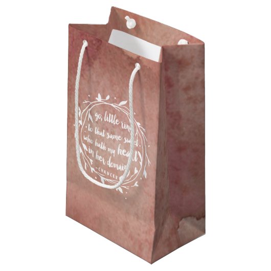 Verloving Quote Gift Bag | Romantische Waterverf Klein Cadeauzakje (Voorkant Gekanteld)