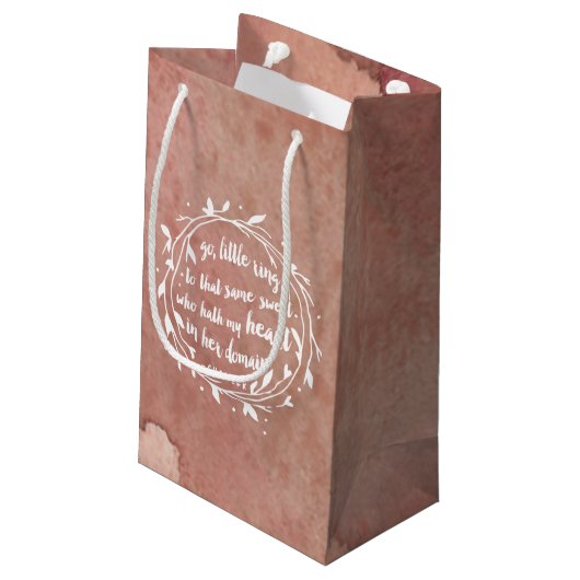 Verloving Quote Gift Bag | Romantische Waterverf Klein Cadeauzakje (Achterkant Gekanteld)