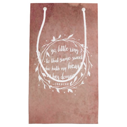 Verloving Quote Gift Bag | Romantische Waterverf Klein Cadeauzakje (Voorkant)