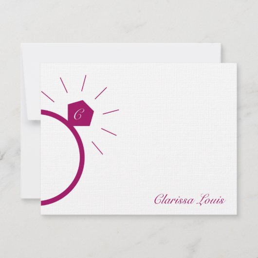 Verloving Ring - Bedankt kaarten Notitiekaartje (Voorkant)