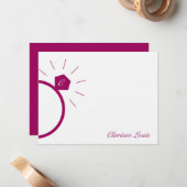 Verloving Ring - Bedankt kaarten Notitiekaartje (Voorkant / Achterkant in situ)