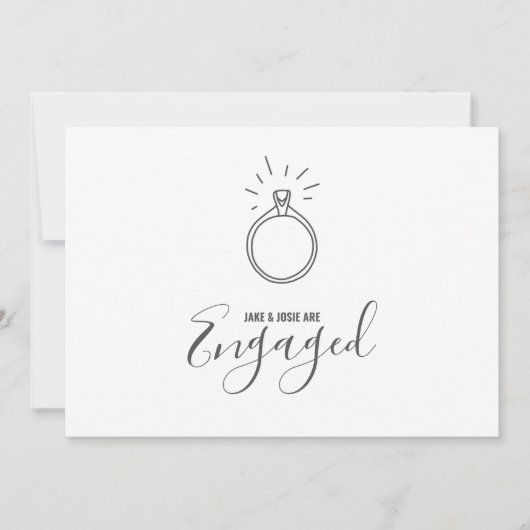 Verloving ring, bekendmaking van de betrokken part aankondiging (Voorkant)