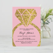 Verloving Ring Bruids Douche Uitnodiging (Staand voorkant)