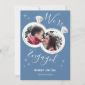 Verloving Ring Couple's Foto We're Engaged Aankondiging (Voorkant)