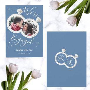 Verloving Ring Couple's Foto We're Engaged Aankondiging