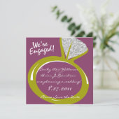 Verloving Ring /De datum opslaan Save The Date (Staand voorkant)