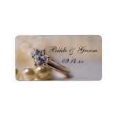 Verloving Ring en Parels Bruiloft Favor Labels (Voorkant)