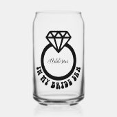 Verloving Ring In Mijn Bruid Era Retro Bubble Font Blikvorm Glas (Voorkant)