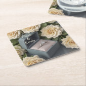 Verloving Ring Kartonnen Onderzetters (Schuin)