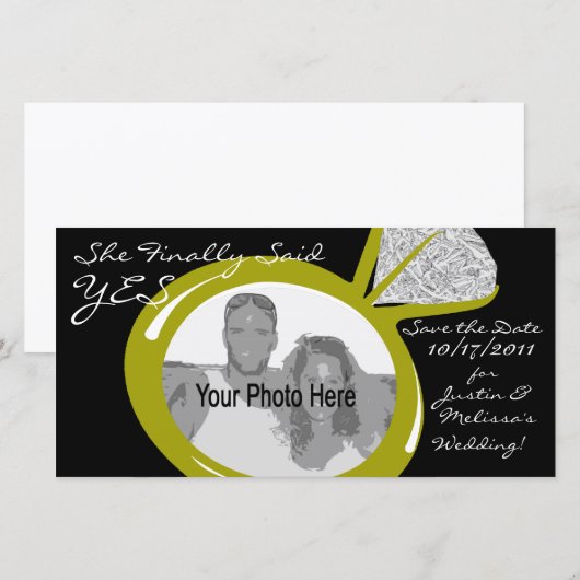 Verloving Ring Photo Save The Date (Voorkant / Achterkant)