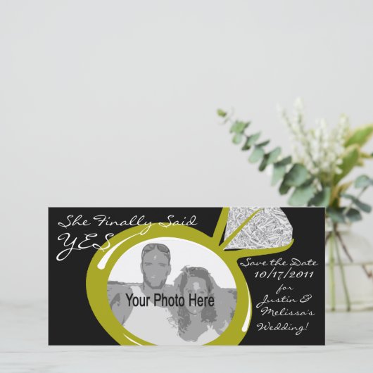 Verloving Ring Photo Save The Date (Staand voorkant)