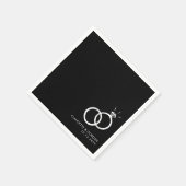 Verloving Ringingen | Zwarte Engagement Party Servet (Hoek)