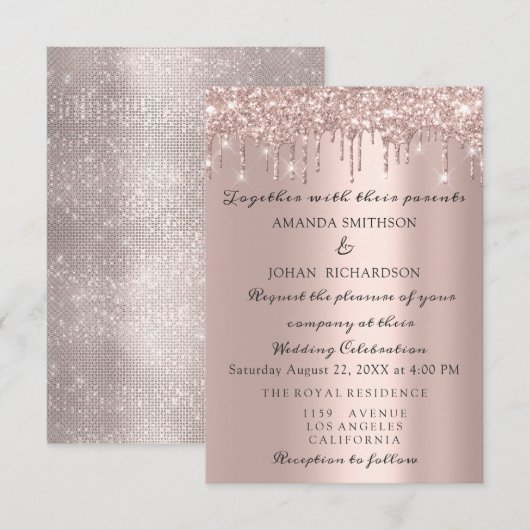 Verloving Roos Gold Blush Drids Blush Blush Kaart (Voorkant / Achterkant)